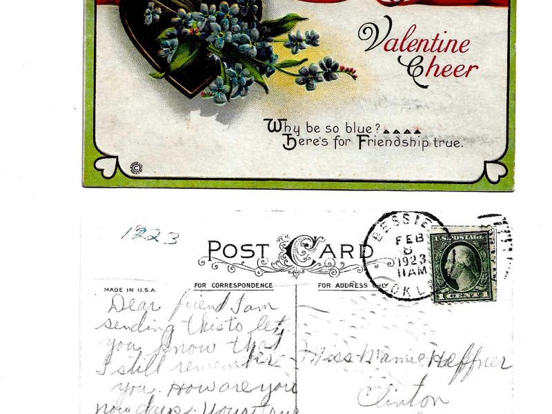 Postcard to Mamie Heffner, Clinton, Oklahoma, February 8, 1923