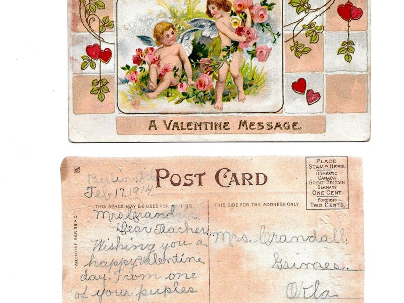 Postcard to Mrs. Crandall, Grimes, Oklahoma, February 17, 1914