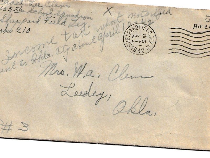 Lee Clem Letter to Mrs. W. A. Clem, April 8, 1942