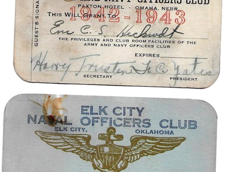 Charles S. Heckrodt Officers Club Cards, 1942-43