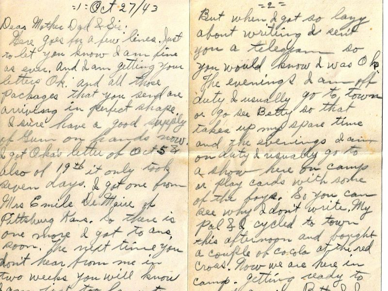 Lee Clem Letter December 28, 1942